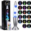 HOTUT Lampada Lava LED Rilassante, Lava Lamp Colorata 35.5cm con Telecomando, 17 Colori Lampada a Movimento Liquido, Cera Bianco, Liquido Trasparente, per Bambini Adulti Decorazione di Casa