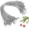 QIZHIQIAMY Cordino per Ornamenti Natalizi, 100 PCS Cordino Natalizio, Gancio per Palline di Natale, Ciondolo in Corda per Appendini Ornamento di Natale, Ganci per Decorazioni Albero di Natales