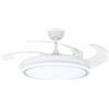 BEL AIR HOME - Ventilatore da soffitto ASGARD - Motore DC Silenzioso - Pale pieghevoli 108 cm - Luce LED 36 W 3 temperature - Telecomando - Modalità Inverno - Bianco (XL BIANCO)