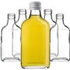 KADAX Flachmann 200 ml, 5 pezzi, piccole bottiglie di vetro con tappo a vite, flaconi, bottiglie vuote da riempire, mini bottiglie per liquore, bottiglie per schnapps (Bianco)