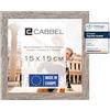 CABBEL Cornice 15x15 cm, Rovere scuro, robusta cornice in legno MDF, plexiglass infrangibile, da appendere e da