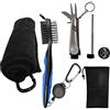 Kingrun Kit di Accessori da Golf, Spazzola per Mazze da Golf, Asciugamano da Golf, Strumento di Riparazione con marcatore per Palline, Adatto per Pulire Le Attrezzature da Golf