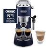 De'Longhi Dedica Style EC685.BL Macchina Caffè Espresso Manuale, Caffè Polvere o Cialde E.S.E., Montalatte classico per Cappuccini, Spegnimento Automatico, Serbatoio 1L, Filtro Singolo/Doppio, Blu