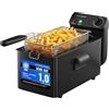 Profi Cook Friggitrice ProfiCook con grasso | 130-190 °C | Friggitrice con olio | 2000 W | 3 l | Coperchio antispruzzo | Friggitrice con zona fredda | Completamente smontabile | PC FR 1325 nero