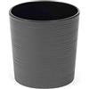 Siena Garden Lens - Vaso per Piante in plastica, 25 cm, Colore: Grafite