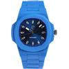 GDL Giovanni De Luca Orologio Uomo e Donna Elegante con Cassa in Policarbonato 40,5 x 8,8 mm, Quadrante Blu con Cristalli, Cinturino Blu e Movimento al Quarzo Giapponese - Impermeabile 5 ATM, Leggero e Resistente