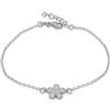 Tuscany Silver Bracciale da donna in argento sterling con margherita in zirconi placcato rodio 19cm/7.5