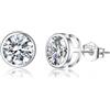 SLUYNZ Orecchini a perno in argento Sterling 925 con zirconi cubici rotondi da donna, 5 mm/6 mm/7 mm, small, Argento sterling, Zirconia cubica