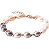 Purelei Bracciale Pearly per donna - Bracciale regolabile con vere perle d'acqua dolce Keshi in bianco, grigio, nero e rosa - Acciaio inossidabile placcato oro 18 carati, placcato oro rosa o argento