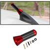 CGEAMDY Antenna per Auto Corta, Adattatore a Stelo Corto per Tetto in Lega Di Alluminio Con Viti, Decorativa Autoradio Con Forte Funzione Di Ricezione FM/AM (Rosso)