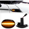 dunxunn 2 indicatori di direzione laterali dinamici a LED compatibili con BMW MINI Cooper R55 R56 R57 R58 R59 2007-2013 fanale anteriore parafango laterale, lenti fumé luci sequenziali LED ambrate