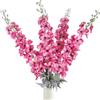 Fqueelvys Fiori artificiali di delfinio rosa a stelo lungo 106 cm, per vasi alti, 4 pezzi, fiori finti in seta realistici, per casa, matrimoni, decorazione da tavolo, composizione floreale (rosa scuro