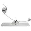 3 Claveles Supporto per prosciutto in Acciaio Inox, Base 50 x 18 cm, Testa Girevole, Fissaggio a V con spiedino, Design Professionale, Stabile e Facile da Pulire, Ideale per prosciutti di Qualsiasi Dimensione