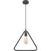 GTV GIJA Lampadario a sospensione - Lampada a sospensione triangolare in metallo nero, 1 × E27 230 V, IP20, design geometrico, moderna plafoniera scandinava per soggiorno, cucina e sala da pranzo