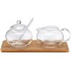 Weis - 14580 - Set SERVIATORE Latte Zucchero in Vetro Legno