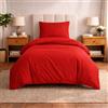 Komfortec Biancheria da letto premium super soft Copripiumino 135x200 cm in 2 parti + federa 80x80 cm, 100% microfibra spazzolata, rosso