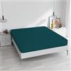 MB HOME ITALY Lenzuolo Sotto MAX COLOR con Angoli Elasticizzati da 25 cm Letto Matrimoniale 170x200 cm, 100% Cotone Made in Italy - Tinta Unita PETROLIO