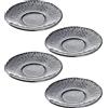 LEONARDO HOME Matera Piattino in Ceramica, 15 cm, Set da 4 Pezzi, Colore: Antracite