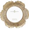 GIFTY GIFTY - Cornice portafoto circolare con motivo floreale, 10 x 10 cm, ideale per decorare la casa, matrimoni, lauree o foto traguardate (oro)