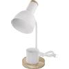 EMOS - Lampada da tavolo a LED POPPY con porta penna, filettatura E27 - elegante lampada da lettura in metallo con base in legno - Cavo di alimentazione da 1,5 m con interruttore e spina europea
