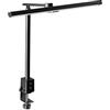 ALCO-Albert 940-11 - Lampada da scrivania a LED con morsetto, 50 cm, nera, dimmerabile in continuo, 3 temperature di colore, connessione USB, lampada da tavolo in alluminio
