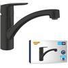 GROHE Start Rubinetto Miscelatore monocomando per lavello, angolo di rotazione 140°, installazione facile, nero opaco, 305302432