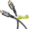 goobay 65268 DisplayPort 1.2 a HDMI 2.0 / Risoluzioni fino a 4K @ 50/60 Hz/Velocità di trasferimento dati di 18 Gbit/s/Il cavo è direzionale/Grigio / 1 m