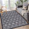 Auton Tappeti Boho Lavabili Tappeti Soggiorno Antiscivolo Sottile Tappeto per Tavolo da Pranzo Tappeto con Stampa Floreale Effetto Usato per Camera da Letto Cucina Ufficio, Grigio Scuro 160x230