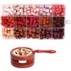 DEARBAG Set di Timbri per Sigillo in Ceralacca, Circa 375 Perle di Cera, Con Cucchiaio per Sciogliere la Cera e Scaldacera, Adatti per Inviti di Nozze, Timbri per Buste, Confezioni Regalo (Rosso)
