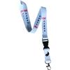 TAO Cordoncino per Badge Portachiavi Collana con Clip con Striscia Stampata a Clip (Bianco)