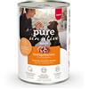 MERA Cuore di pollame Pure Sensitive (6 x 400 g), cibo per cani bagnato ad alto contenuto di carne e senza cereali, cibo umido in 100% proteine animali per cani sensibili, proteine singole