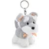 NICI 63403 - Portachiavi con peluche a forma di Schnauzer, per lo zaino o la borsa di grandi e piccini, 10 cm, grigio