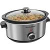 Eamoment 3,5L | 200W slow cooker con 3 impostazioni di calore e indicatore di potenza, lavabile in lavastoviglie e con manici, coperchio in vetro facile da pulire (argento)