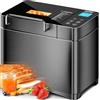KEEPEEZ Panificatrice da 710 W, 1 kg, al quarzo, in acciaio inox, con padelle in ceramica, 17 in 1 con distributore automatico di scanalatura, 2 remi, 3 dimensioni di pane e 3 colori per la cottura