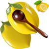 GXIQYL Set di 2 poggiamestolo in ceramica, poggiamestolo in ceramica, poggiamestolo da tè carino a forma di limone, supporto per cucchiaio da cucina per contatore mestolo utensili da cucina