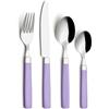 Exzact xzact Posate Acciaio Inox con Manici Colorati 16 PZ - 4 Forchette, 4 Coltelli, 4 Cucchiai Cena, 4 Cucchiaini