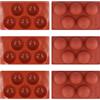 CHUIFAI 6 Stampi in Silicone a 5 Cavità Semi-Sfera per Cioccolato e Torta | CHUIFAI, Forma Flessibile Antiaderente, Riutilizzabile per Mousse, Gelatina, Budino e Mini Cupcake, 29,3 x 17 x 3,7 cm
