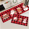 Hoimlm Tappeto da cucina natalizio, antiscivolo, lavabile, per corridoio, soggiorno, bagno, cucina, set decorazione natalizia (Natale H, 43 x 150 cm+43 x 75 cm)