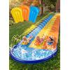 Sloosh 18 Piedi x 80 Pollici / 548x203 cm Scivolo Triplo con 3 Bodyboard, Scivolo d'Acqua per Prato con irrigatore per Bambini e Adulti, Giocattolo per divertirsi in Estate all'aperto