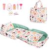 HappyVk - Lettino per bambole - Culla portatile per bambole fino a 53 cm - Borsa per bambina - Set per bambole - Amore Design
