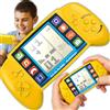 Retoo Console da gioco portatile da 2,5 pollici, con 7 giochi, funzionamento a batteria, console portatile per videogiochi per bambini e adulti, giallo