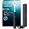Philips Sonicare Serie 2100 - Spazzolino elettrico sonico con 2 livelli d'intensità, funzione EasyStart, SmarTimer, 14 giorni di autonomia, custodia, nero, HX4023/02, [Nuovo]