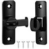 Heclia Nero 90/180 Gradi Scorrevole Barn Door Lock Fibbia Fissa Armadio Serratura Porta Flip Serrature Porte di Sicurezza Bullone Curvo Fibbia Porte Hardware Speciale Piccolo Flip Gate Serrature