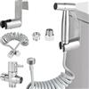 PYserne Set per bidet, doccetta in acciaio inox, doccia, WC, con valvola G1/2 e una G3/8 per WC igiene personale