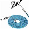 AYNEFY Kit Adattatore Tubo Aria Aerografo Intrecciato Tubo Aria per Compressore Pistola a Spruzzo, Sgancio Rapido Standard in Nylon