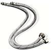 Terryshop74 2 Flessibili caldo freddo per scaldino scaldabagno bidet e lavandino caldo freddo lunghi 500 mm tubo in gomma ricoperto da acciaio intrecciato (1/2'' pollice, 2)