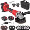 Haedswer Smerigliatrice Angolare a Batteria 21V, 125mm Smerigliatrice angolare senza fil con 2 batterie 3.0Ah, 13500 RPM, 3 Velocità con ruote da taglio, levigatrice lamellare per taglio e macinazione