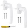 CNKHDZ 2 Pezzi Maniglie per Finestre in alluminio, Maniglie per Finestre in Alluminio Bianco Maniglia Porta Finestra Lunghezza 35 Mm Serratura per Battenti e a Vasistas Installazione Semplice