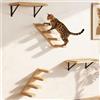 PELUOMOZ Set mobili parete gatto 4 pezzi, mensole e scale in legno | Set parete gatto 4 pezzi, 2 scale e 2 piattaforme, mensole legno, montaggio a parete, gatti da interno