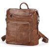 VASCHY Zaino Donna, Zainetto Donna Zaino Pelle Donna Zainetti Ragazza Borsa a Tracolla Casual Zaini Vintage per Viaggio Shopping Lavoro Sportivo Marrone